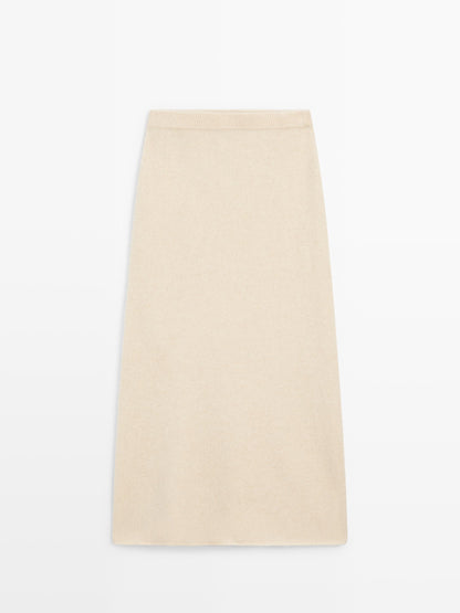 Knit alpaca and wool midi skirt