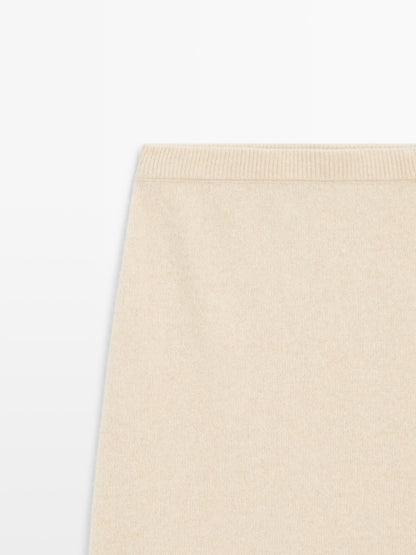 Knit alpaca and wool midi skirt