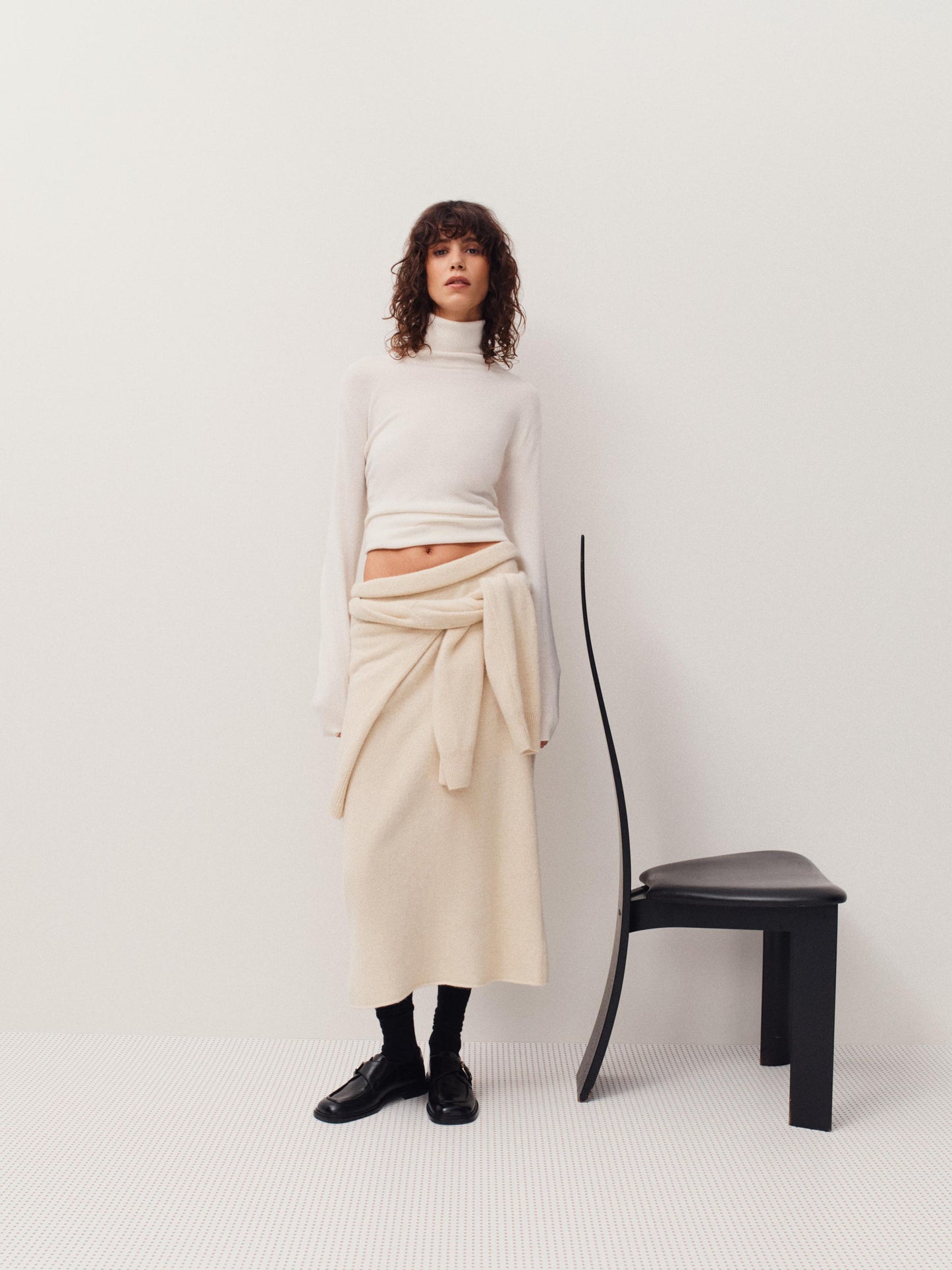 Knit alpaca and wool midi skirt