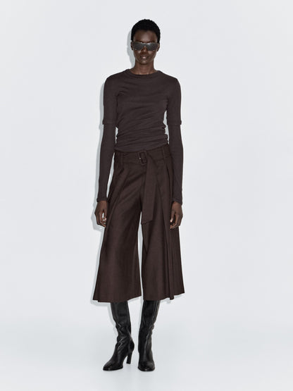 Skort trousers with belt