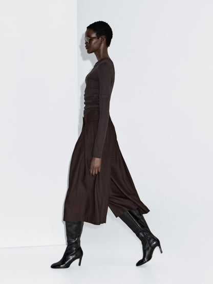 Skort trousers with belt