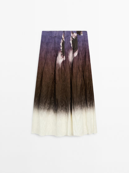 Ombré midi skirt