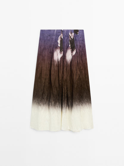 Ombré midi skirt