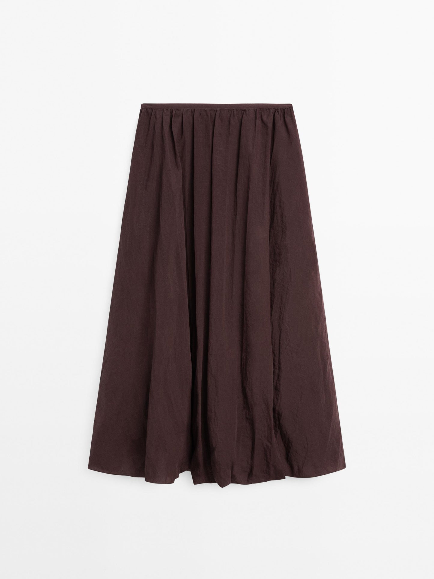 Pleated balloon midi skirt
