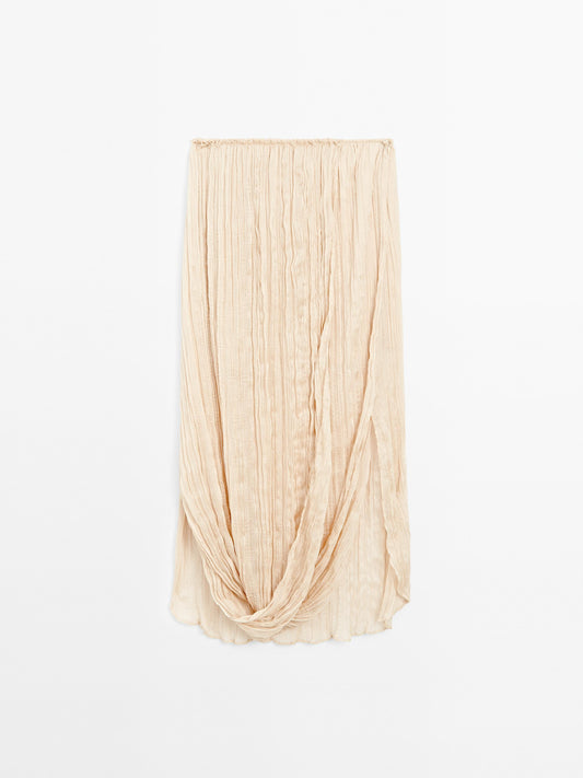 Pleated Skirt Turned-Up Detail