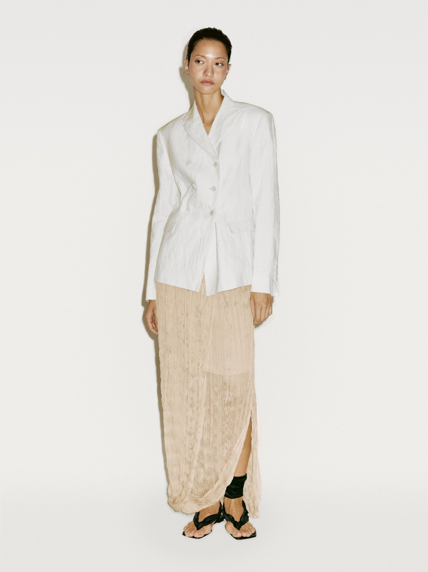 Pleated Skirt Turned-Up Detail
