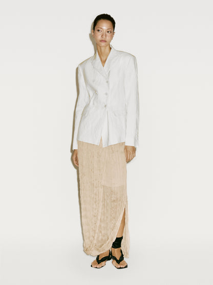 Pleated Skirt Turned-Up Detail