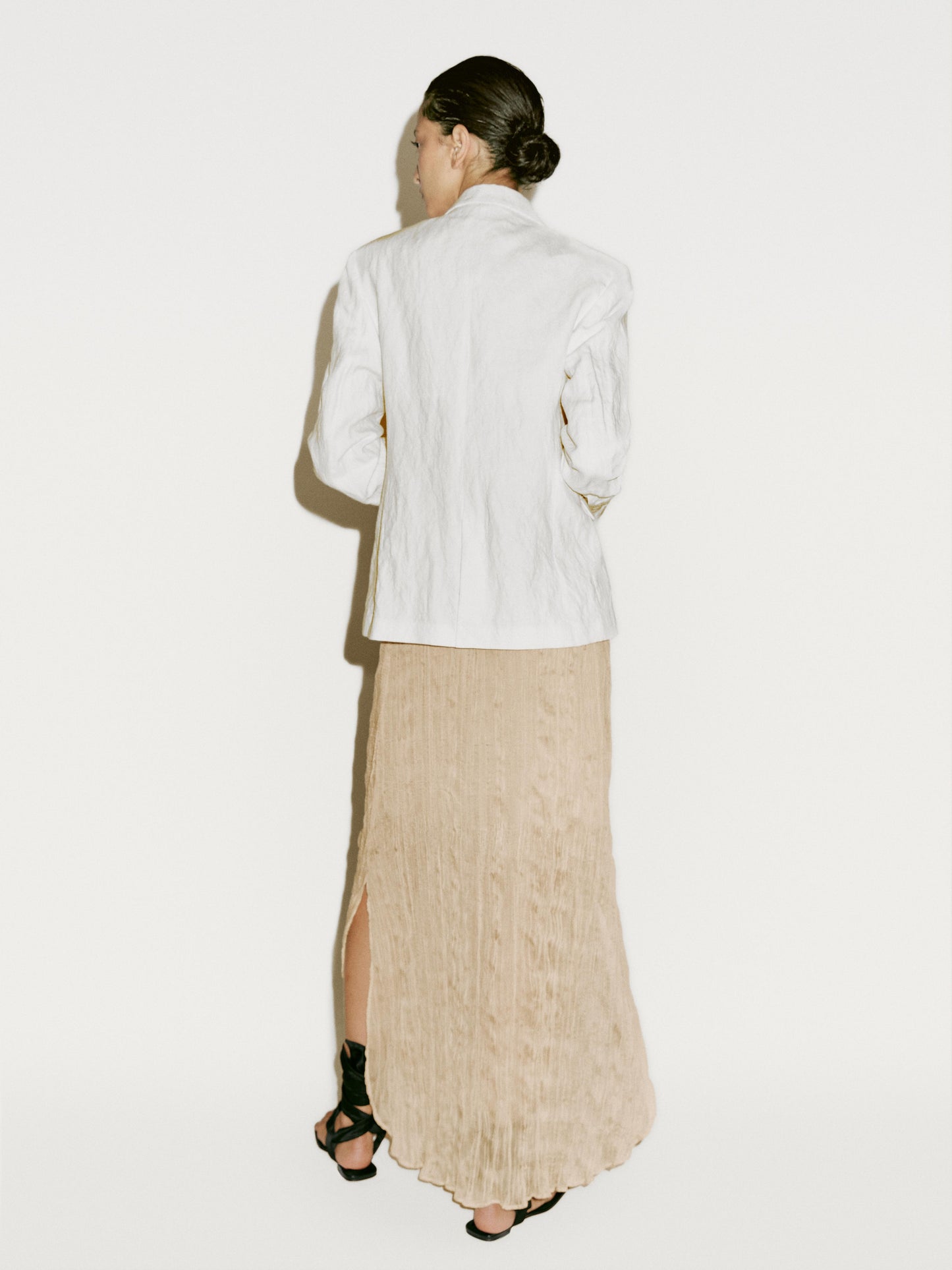 Pleated Skirt Turned-Up Detail