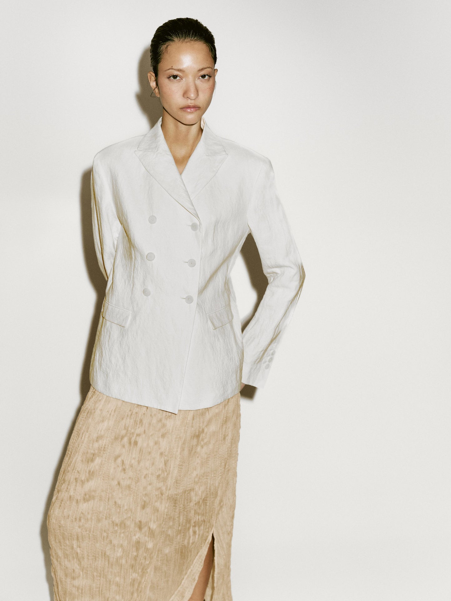 Pleated Skirt Turned-Up Detail