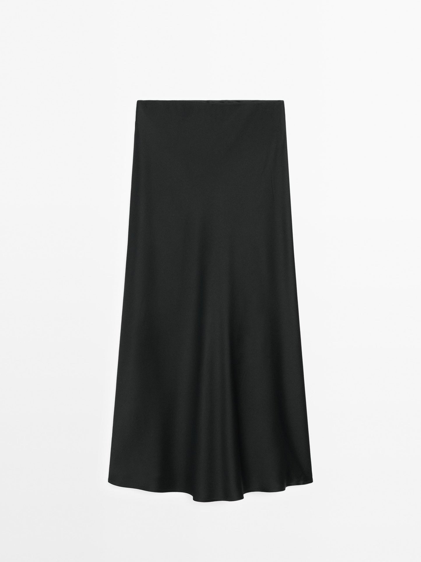 Satin midi skirt