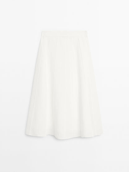 Flared midi skirt with seam details