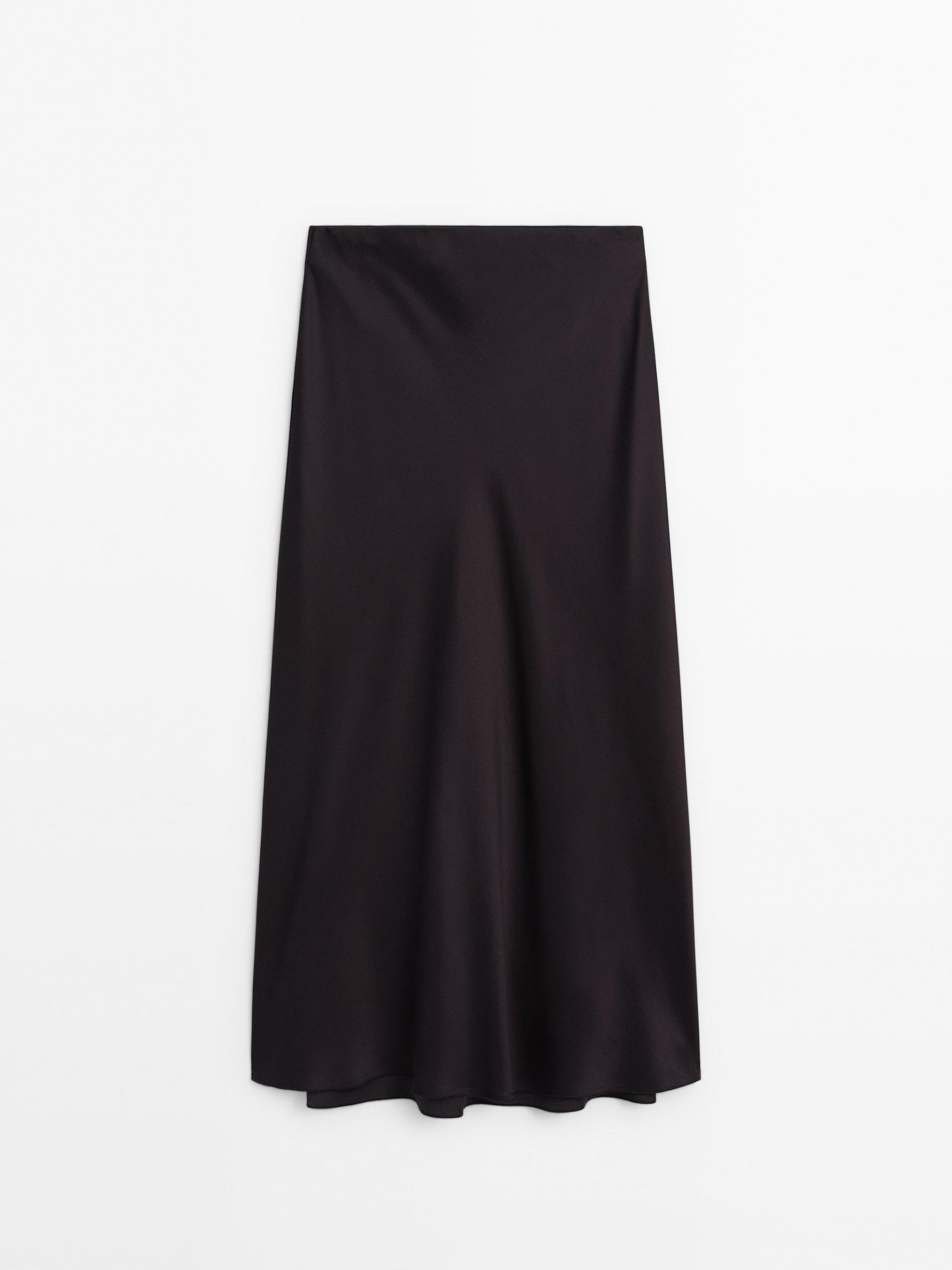 Satin midi skirt