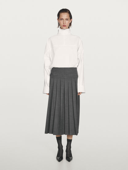 Midi skirt with box pleats