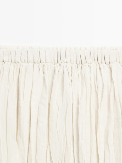 Flared pleated midi skirt