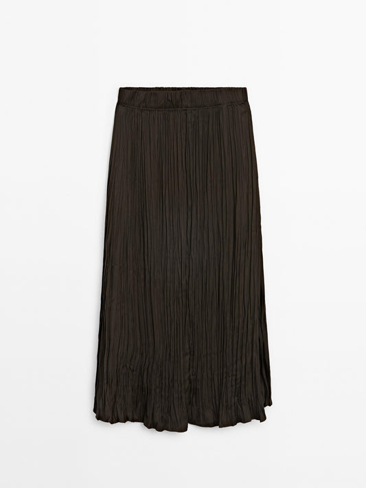 Midi skirt with pleated detail