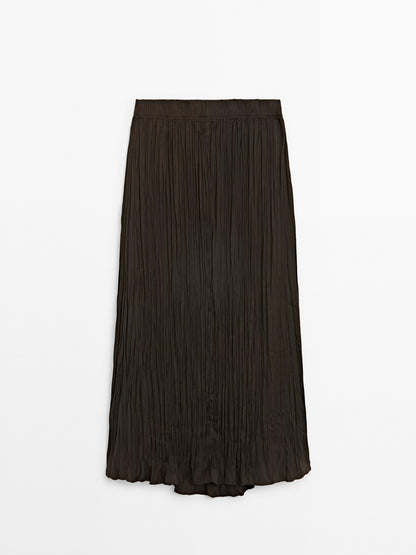 Midi skirt with pleated detail