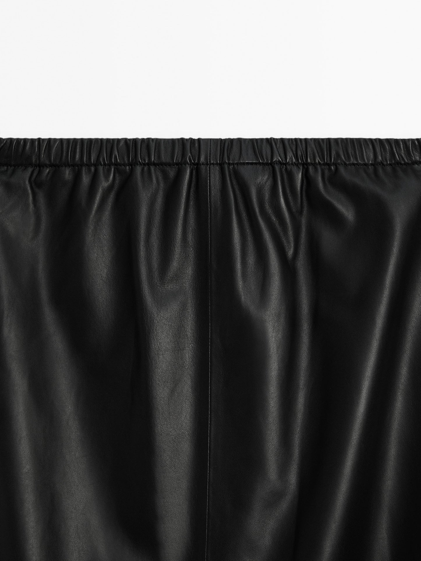 Soft nappa leather midi skirt