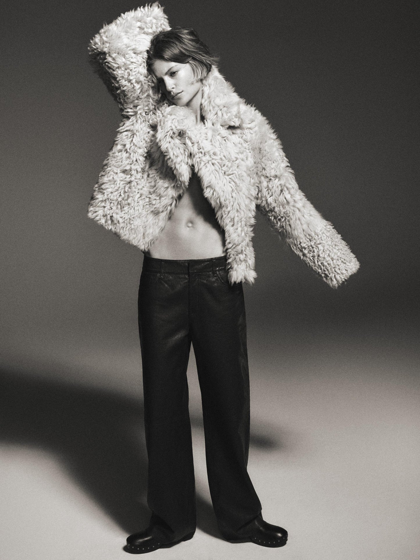 Sheepskin leather trousers with nappa finish
