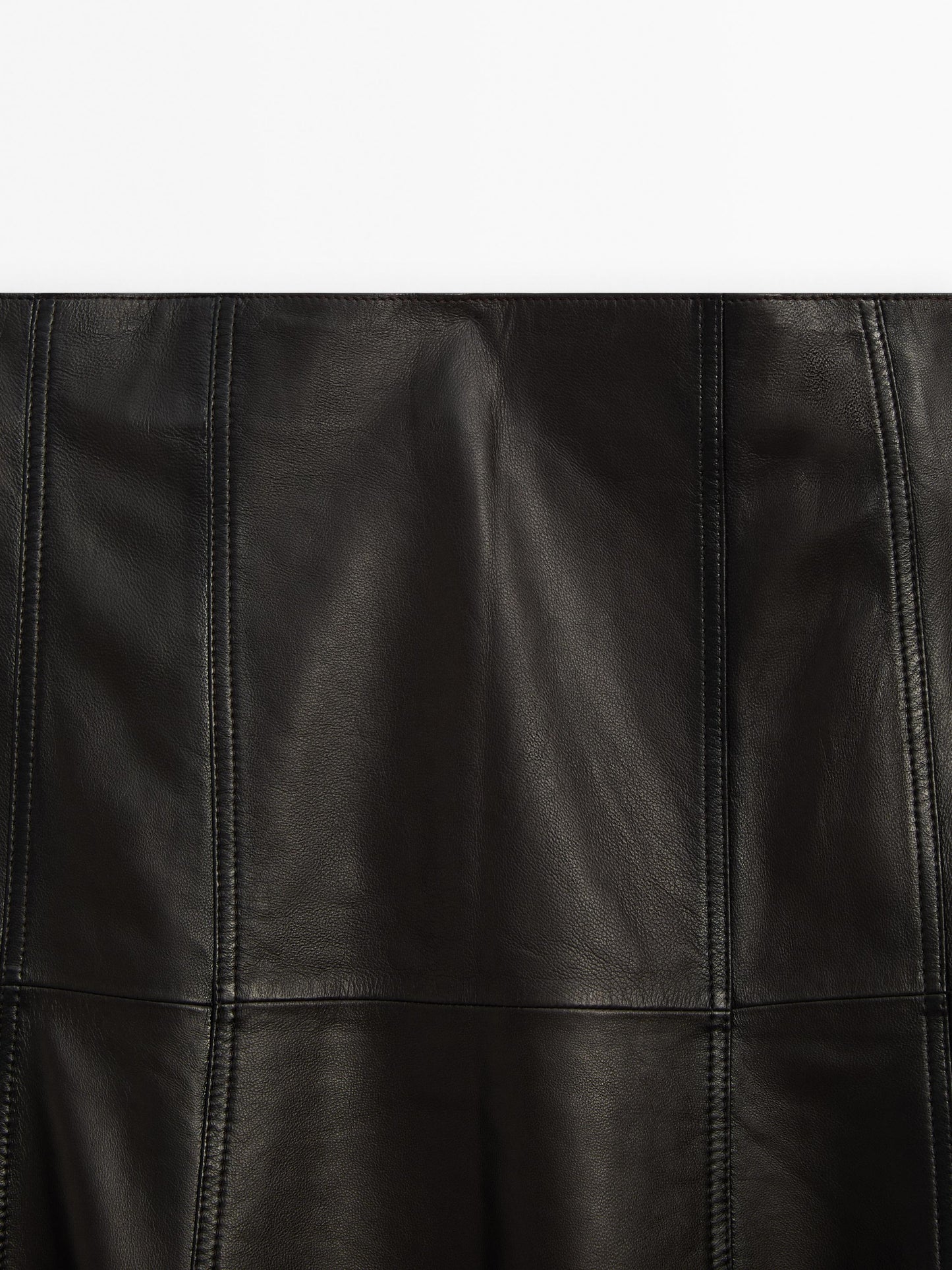 Nappa leather flounce skirt