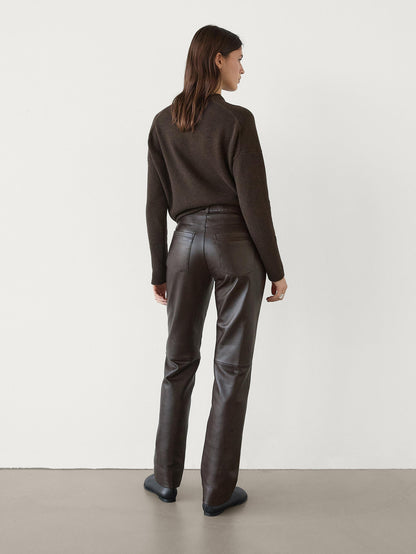 Straight-leg nappa leather trousers