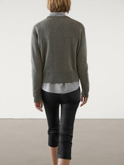 Cropped nappa leather trousers