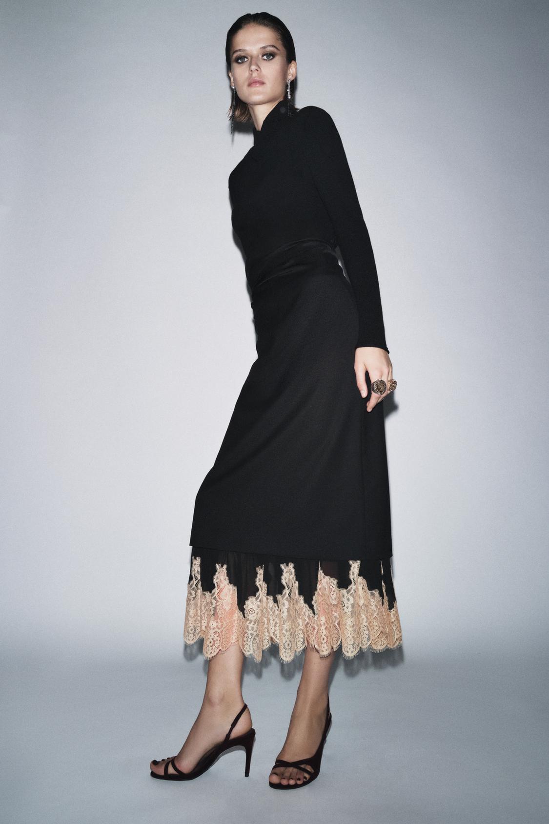 Zw Collection Combined Lace Skirt