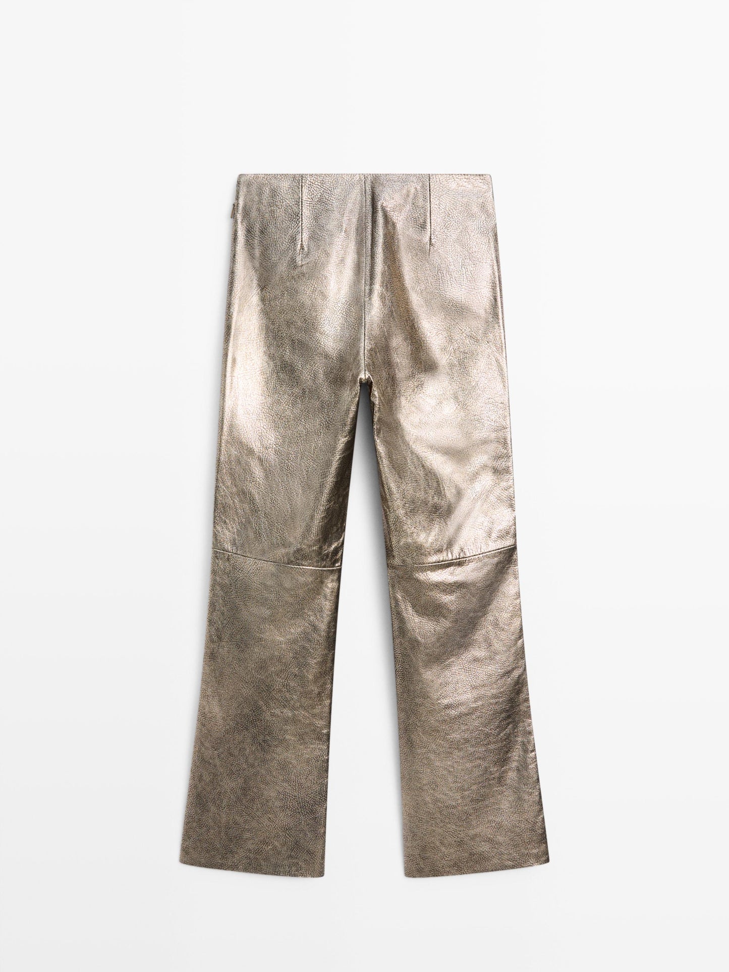 Nappa leather metallic trousers