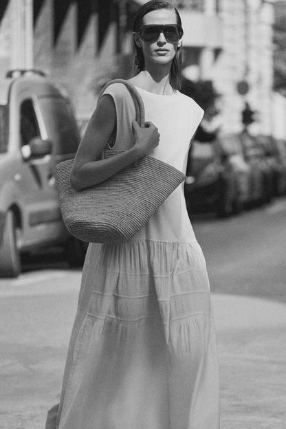Hand-Woven Market Straw Tote