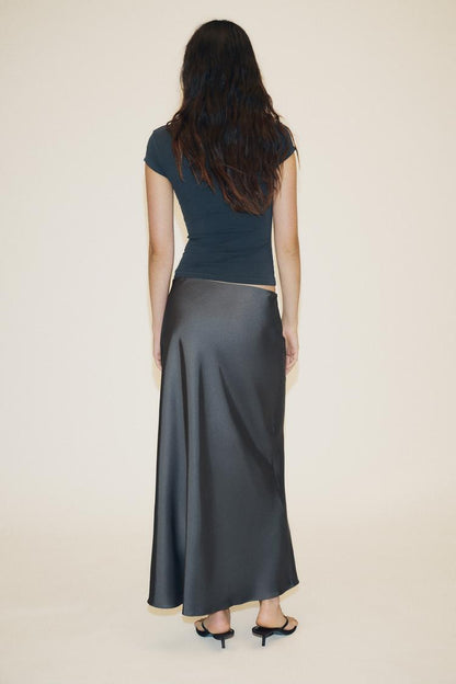 Satin Midi Skirt