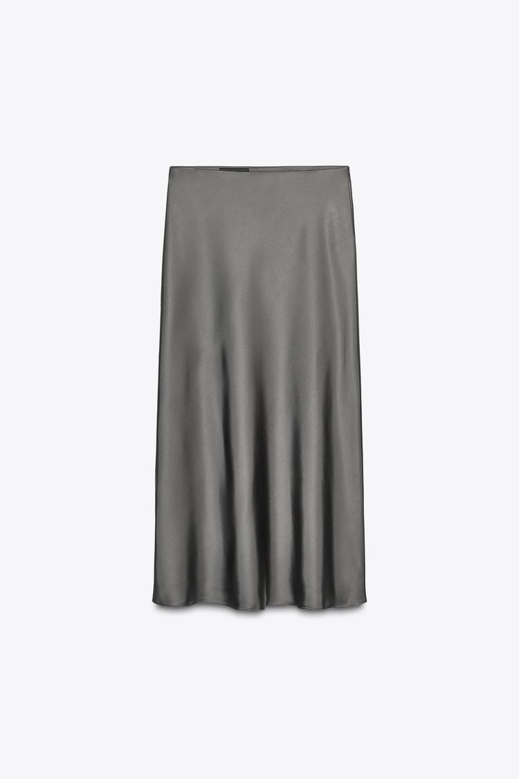 Satin Midi Skirt