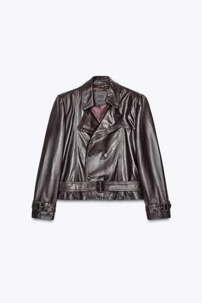 100% leather biker jacket ZW Collection limited edition