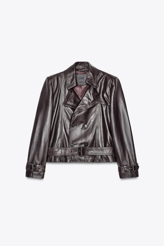 100% leather biker jacket ZW Collection limited edition