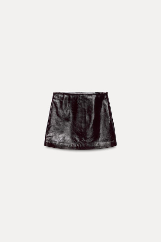 ZW Collection 100% Leather Short Skirt