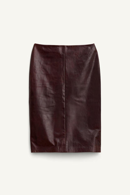 Limited Edition 100% Leather Straight Skirt