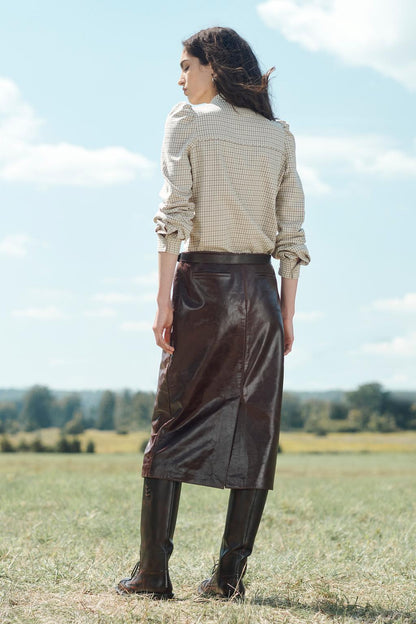 Limited Edition 100% Leather Straight Skirt