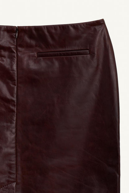 Limited Edition 100% Leather Straight Skirt