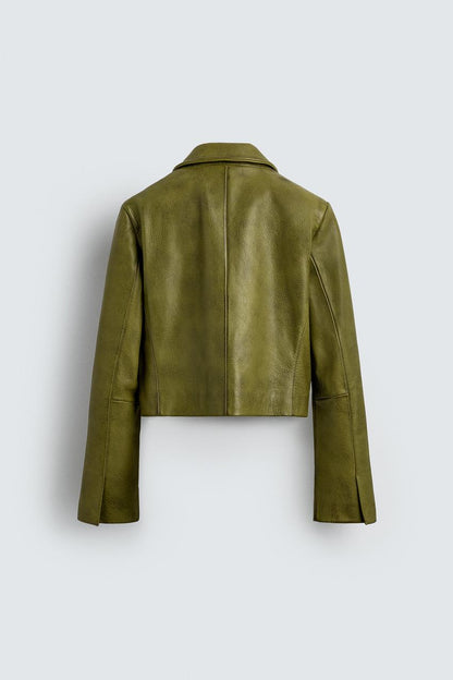 Cropped Fit Leather Blazer Harry Lambert for Zara x Disney