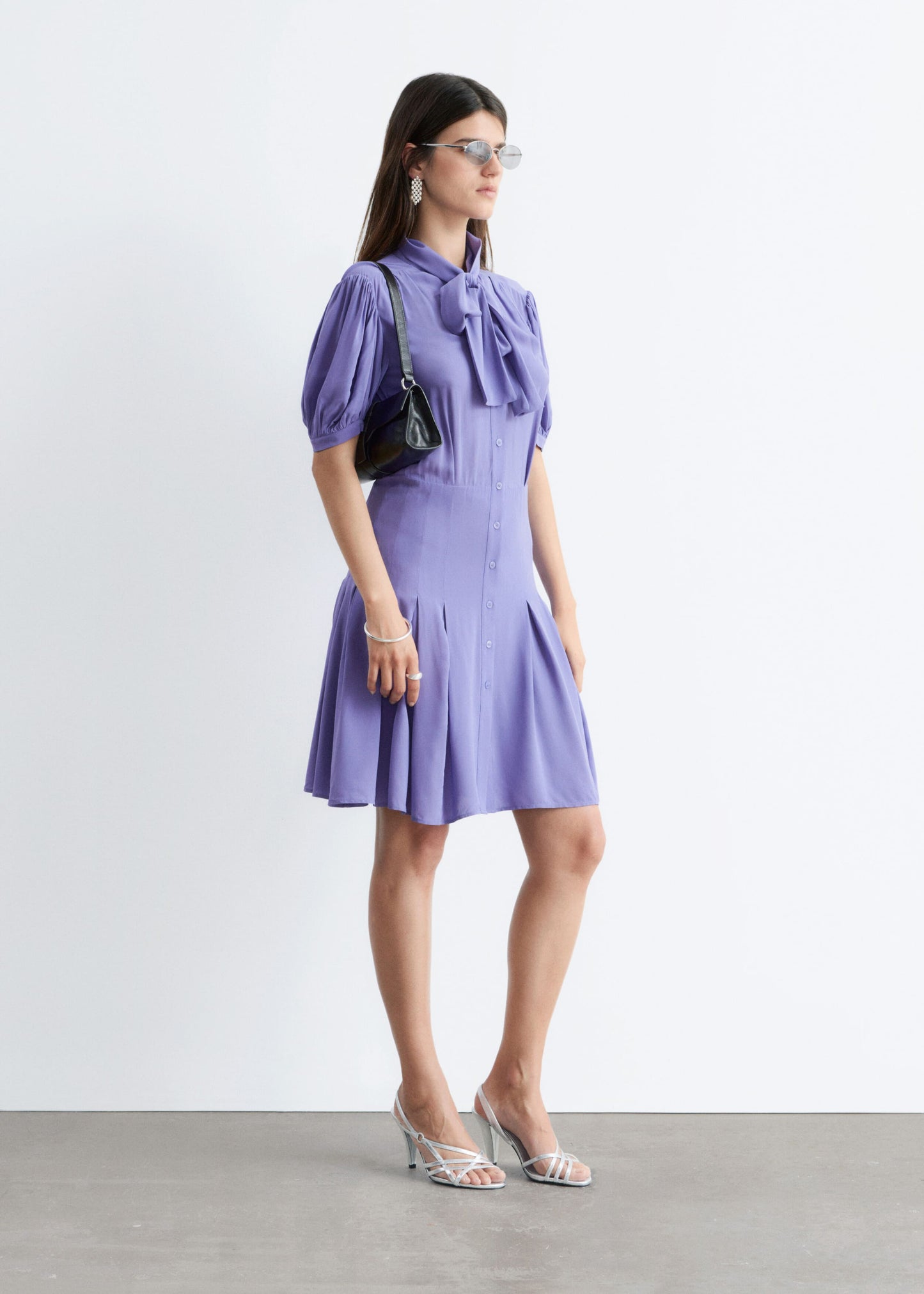 Bow-Neck Mini Dress