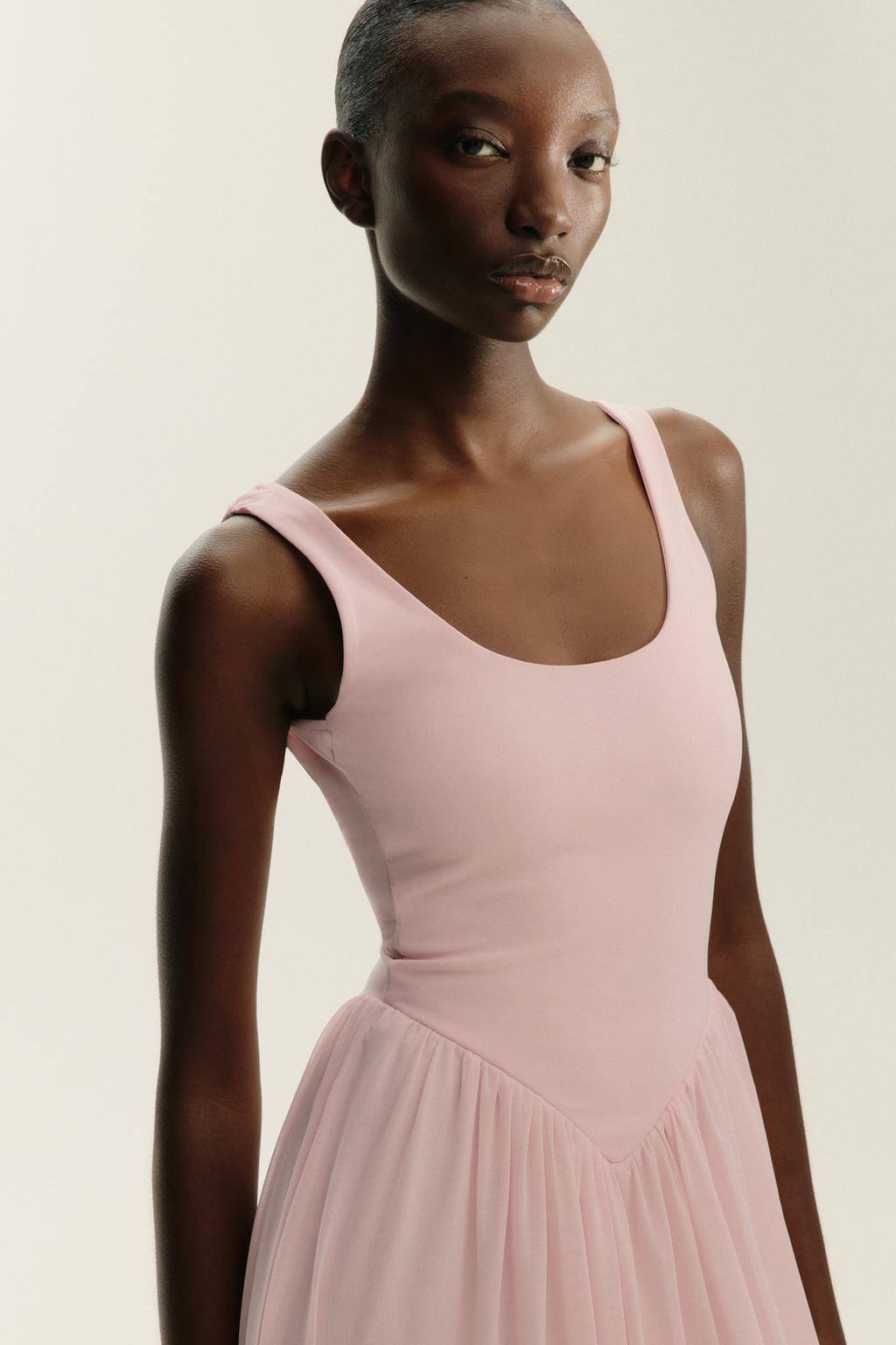 Contrast Tulle Dress