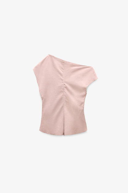 Limited Edition Draped Suede Leather Top