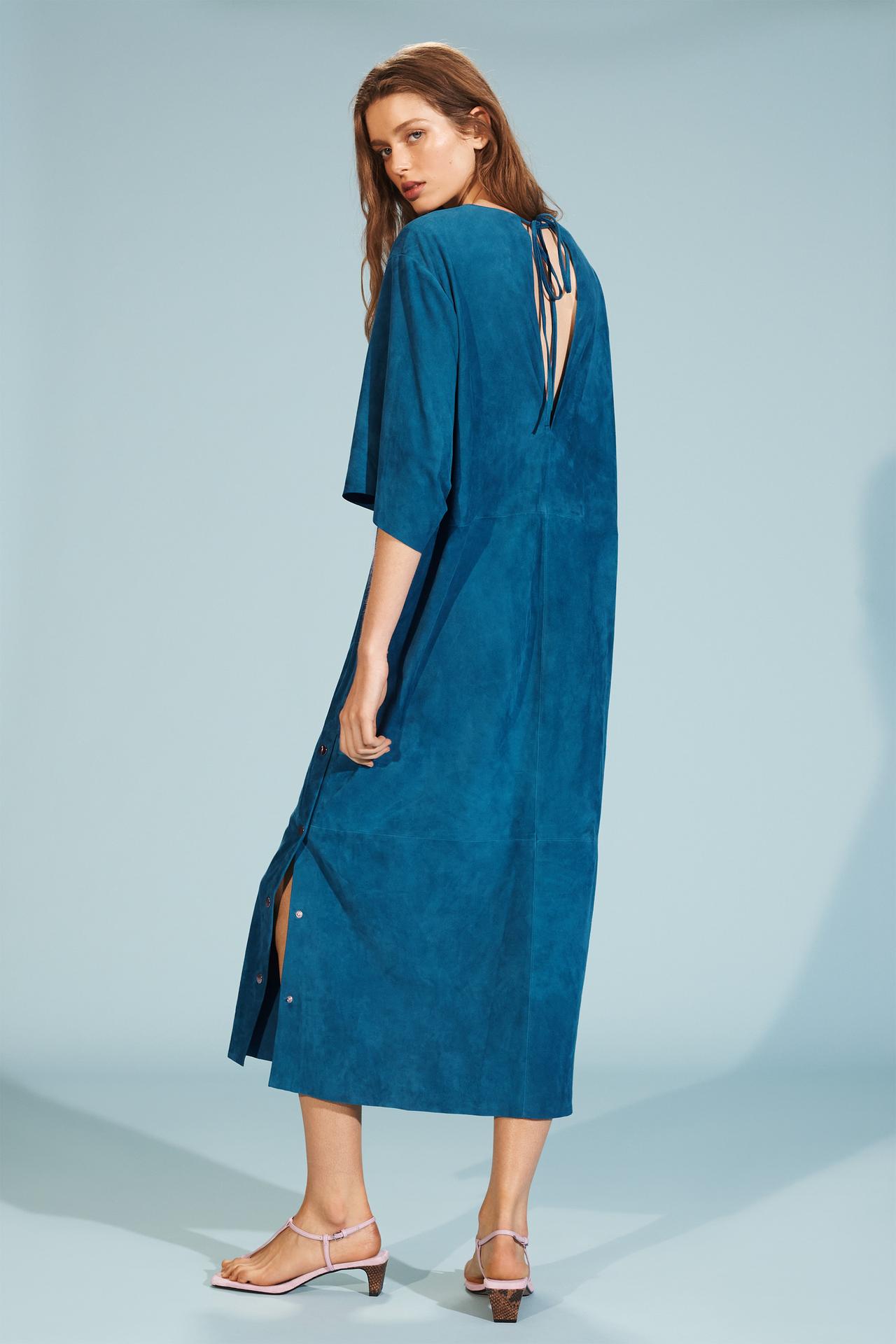 Limited Edition Suede Leather Kaftan Dress