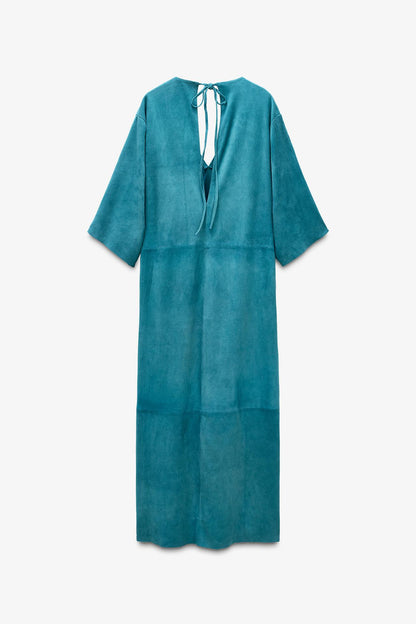 Limited Edition Suede Leather Kaftan Dress