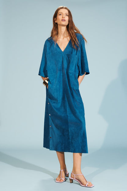 Limited Edition Suede Leather Kaftan Dress
