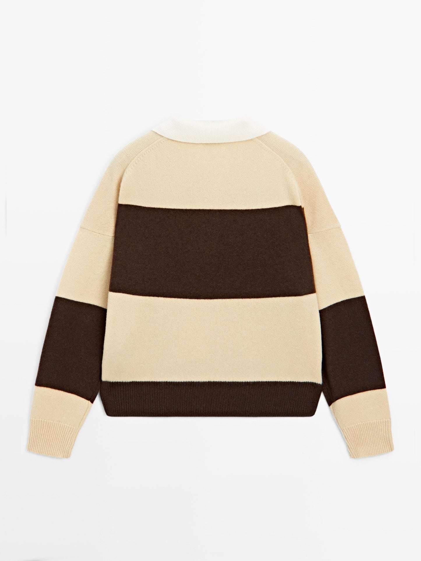 Striped wool blend polo sweater