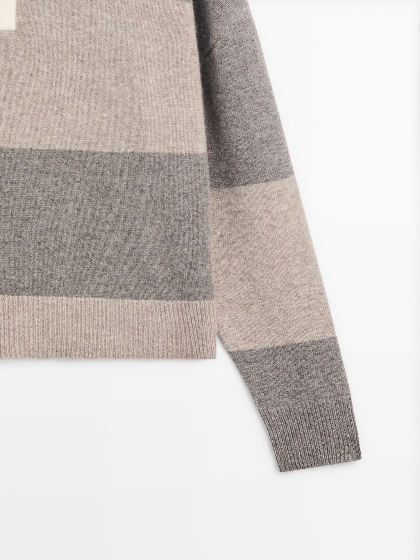 Striped wool blend polo sweater