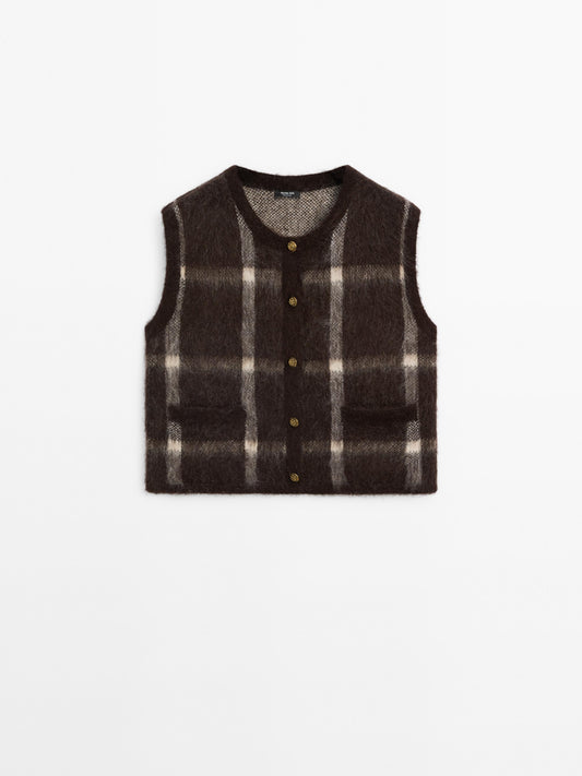 Wool blend knit vest