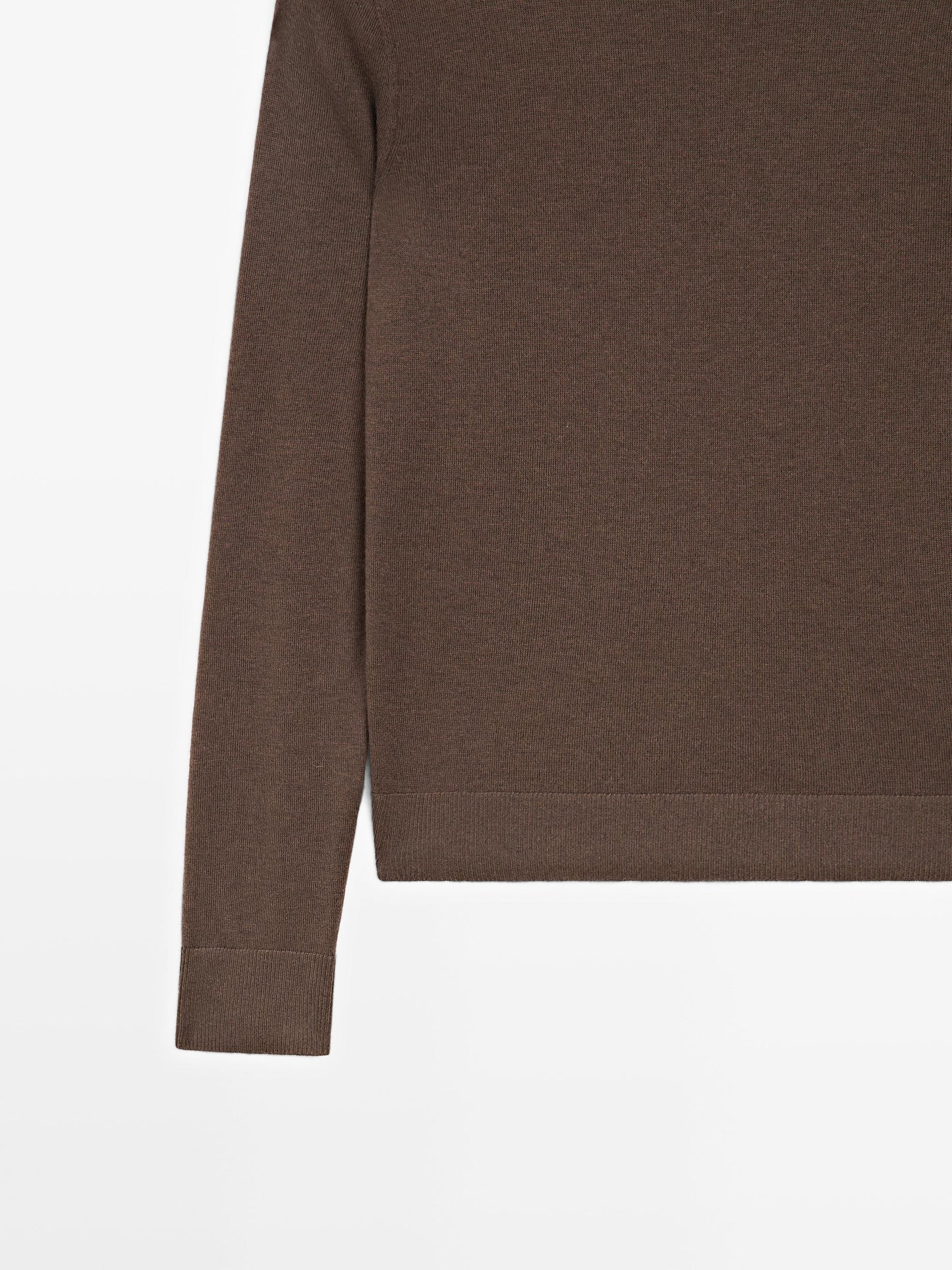Wool blend high neck knit sweater