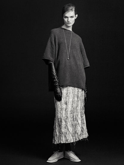 Oversize knit short sleeve sweater