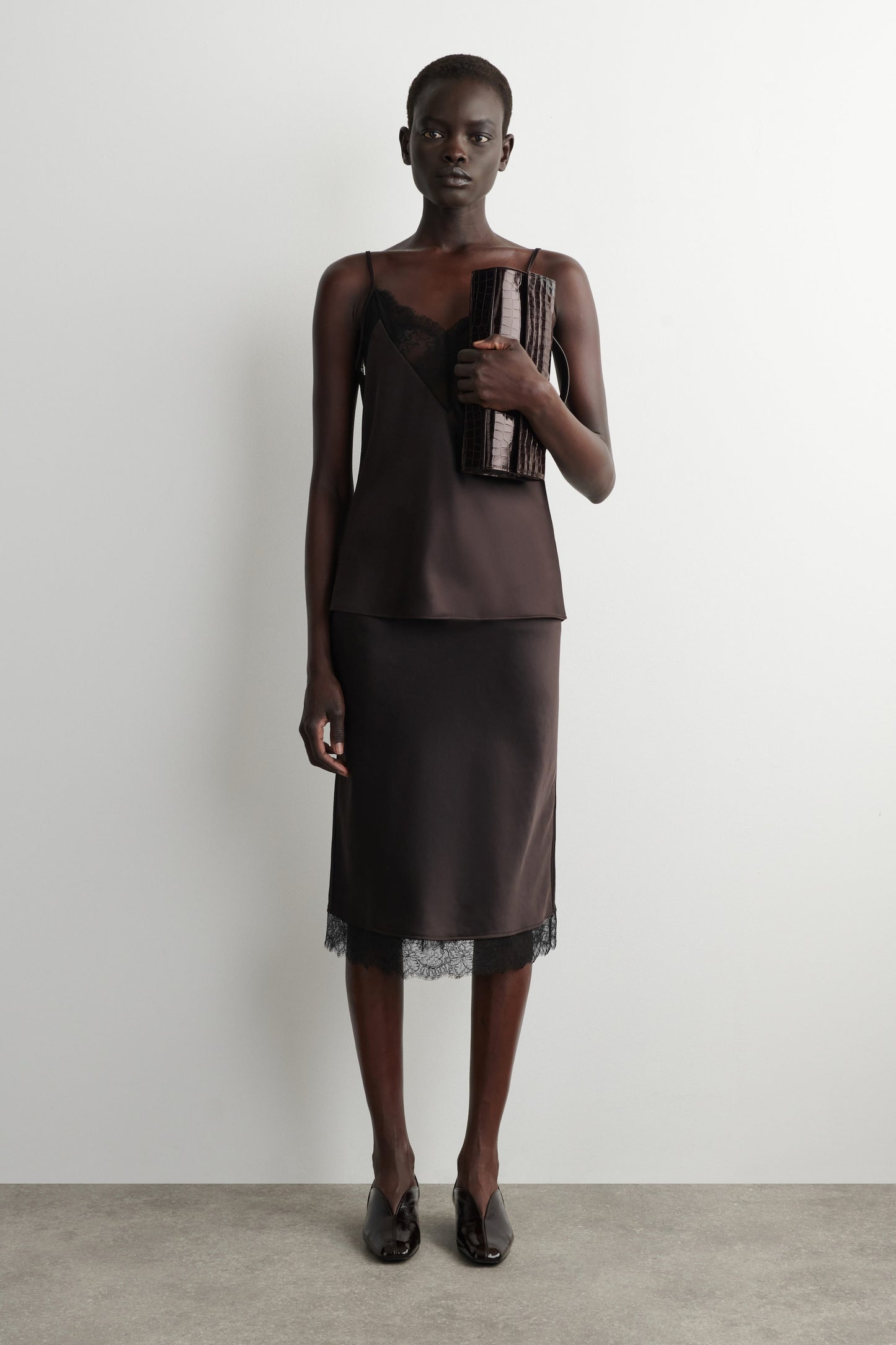 Gallery Clutch Bag - Croc-Effect Leather