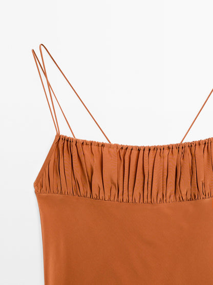 Flowing top with draped detail